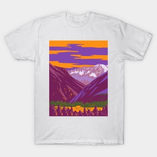 Sacred Valley of the Incas or the Urubamba Valley in the Andes Peru WPA Art Deco Poster T-Shirt